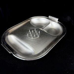 Vintage 1950 Kithurst Staybrite Stainless Meat Carving Tray Spikes Drip Sections